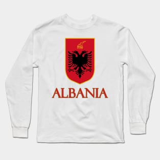 Albania - Albanian Coat of Arms Design Long Sleeve T-Shirt